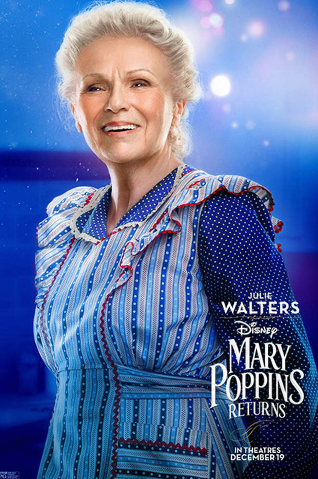 Джули Уолтерс на плакате к фильму "Мэри Поппинс возвращается"