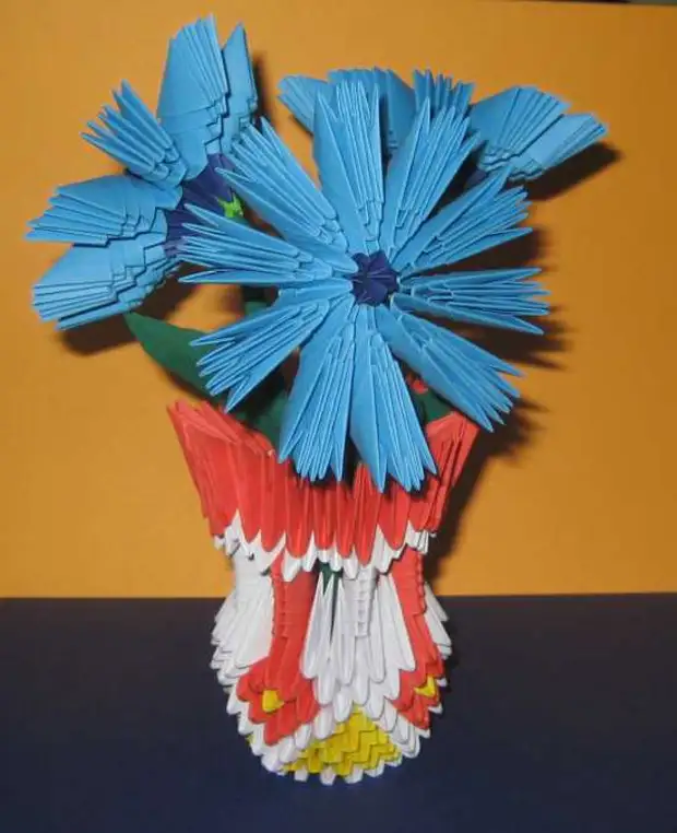 Оригами цветы василек (41 фото)