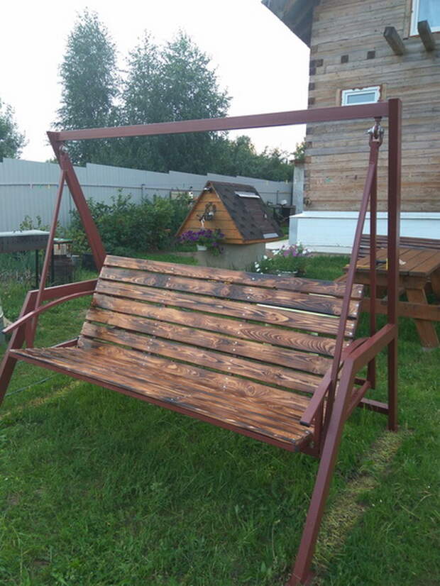 Раскладные качели на дачу своими руками