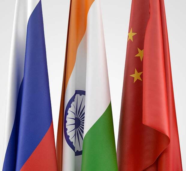 Флаги РИК, Россия Индия Китай
