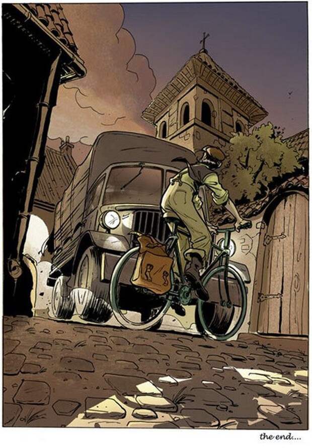 Философский комикс про велосипедиста (10 картинок)