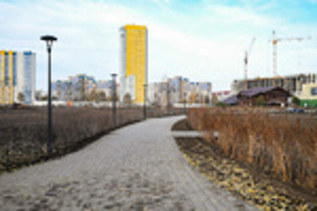 Благоустройство нового парка за ТЦ 