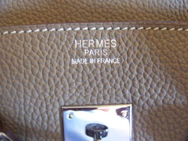 Наклонный шов на сумке Birkin Hermes