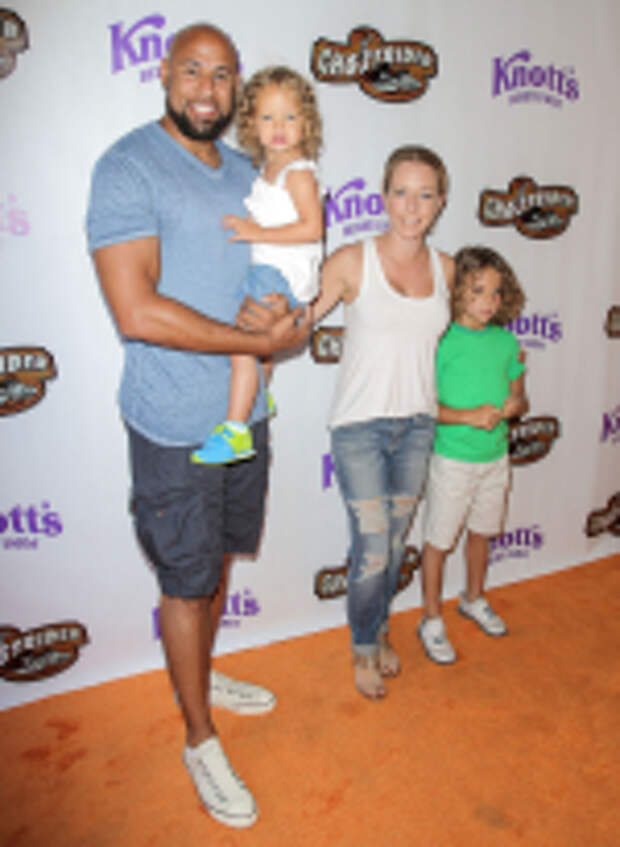 Hank Baskett, Kendra Wilkinson, Alijah Baskett, Hank Baskett Jnr Ghostrider Rides Again, Knott's Berry Farm, Los Angeles, America - 04 Jun 2016