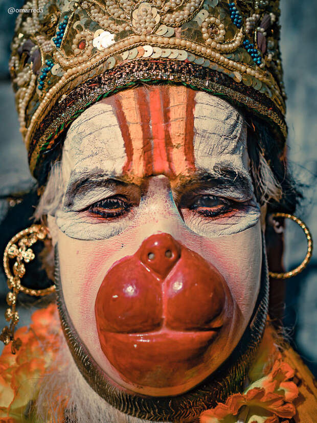 Фейс-арт индийских монахов индия, искусство, креатив, лица