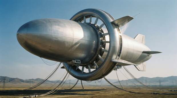 В Китае испытали ветротурбину в виде дирижабля