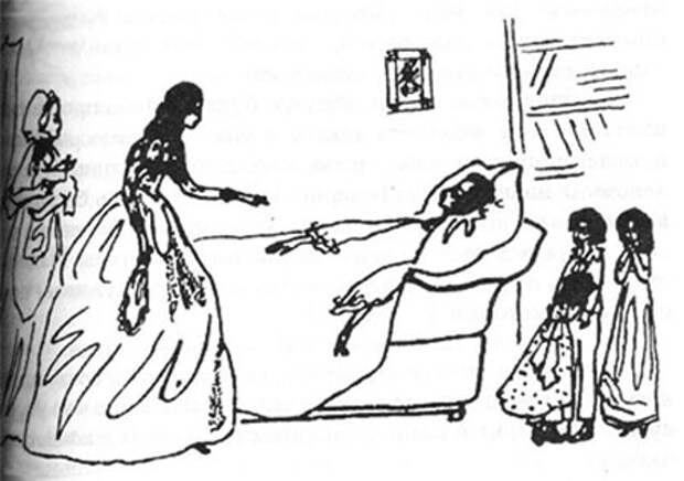 А. С. Пушкин прощается с семьёй перед смертью