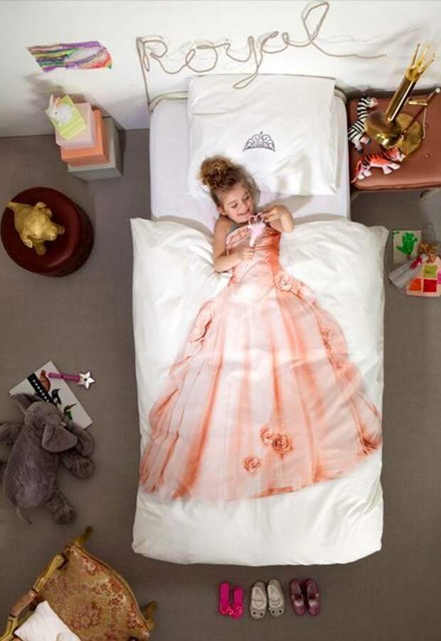 детское постельное белье snurk с платьем принцессы
