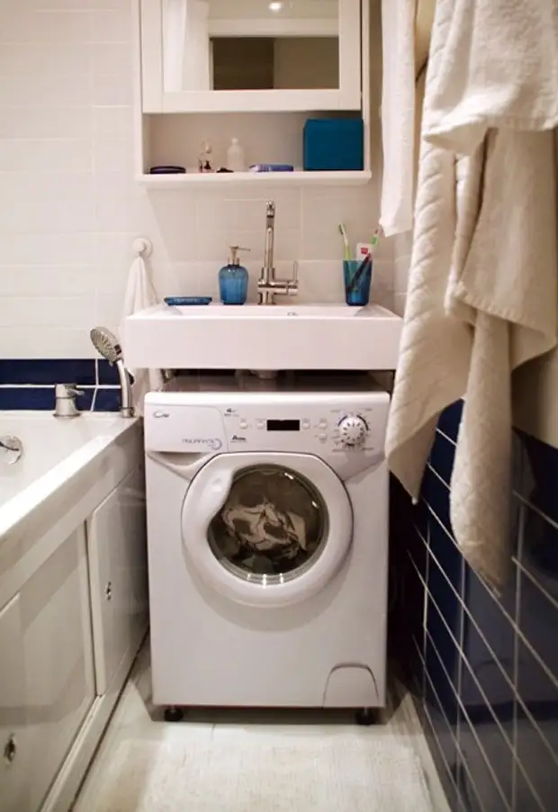 5 способов, как разместить стиральную машинку в маленьком санузле