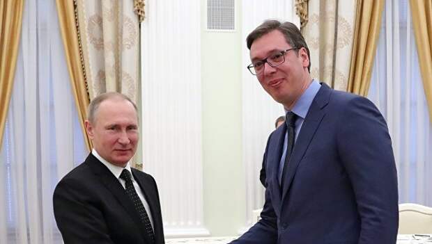 Президент РФ Владимир Путин и председатель правительства Сербии Александр Вучич. Архивное фото