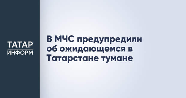 В МЧС предупредили об ожидающемся в Татарстане тумане