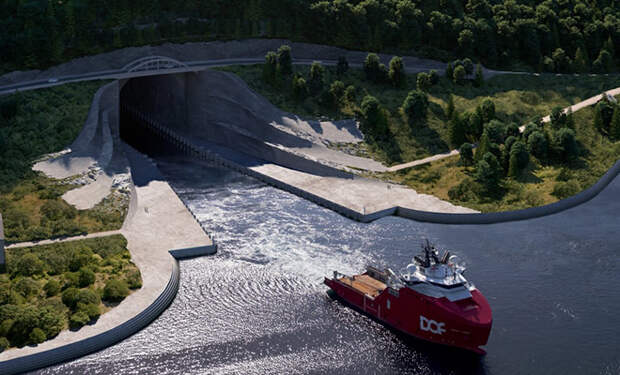 Первый в мире тоннель для кораблей изнутри. Норвежцы показали изображения проекта