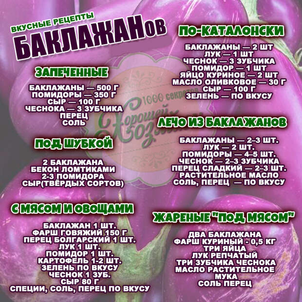 Подборка рецептов с баклажанами 🍆 🍆 🍆