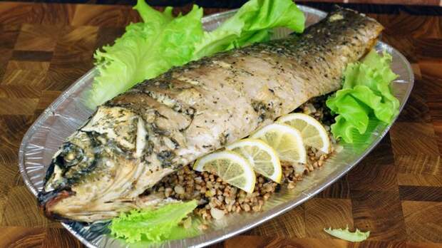 Сазан запечённый и фаршированный гречкой С дедом за обедом, Кулинария, Сазан, В духовке, Рыба, Вкусно, Видео, Длиннопост