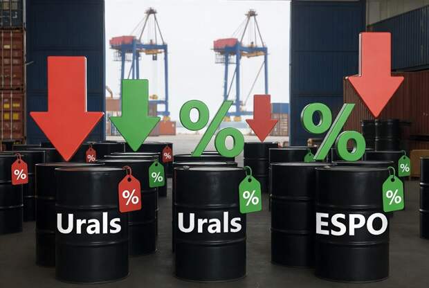 Скидки на нефть Urals из России немного выросли в январе относительно декабря