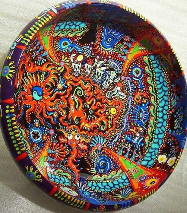 роспись тарелок акриловыми красками