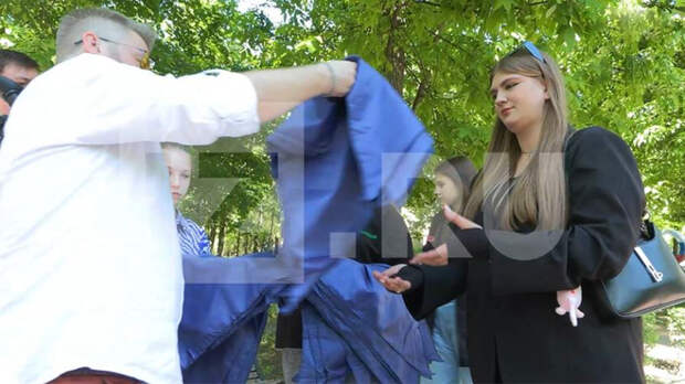 В Запорожской области прошла акция «Синий платочек Победы»