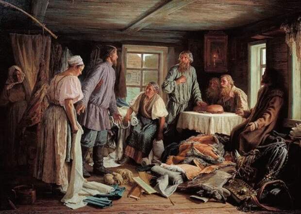 Василий Максимов. Семейный раздел. 1876 год. / Фото: www.arzamas.academy Василий Максимов. Семейный раздел. 1876 год. / Фото: www.arzamas.academy