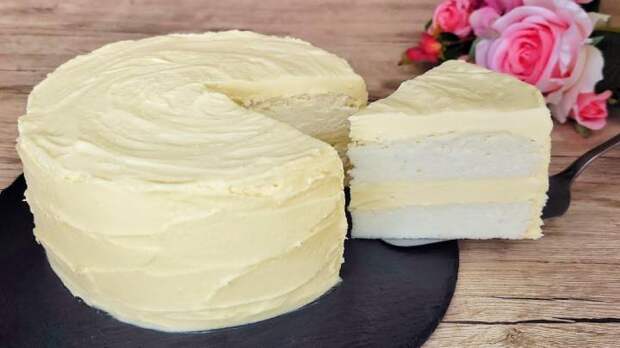 Белоснежный ангельский торт из доступных ингредиентов. Лёгкая готовка и изумительный вкус
