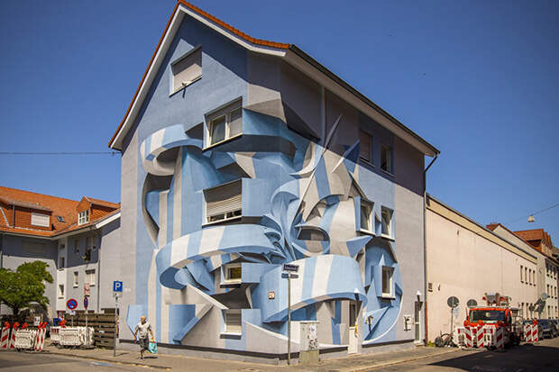 Граффити-художник ошеломляет прохожих своими 3D-рисунками на домах