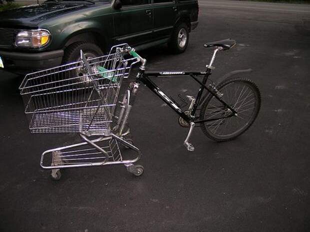 Велосипед-тележка для удобной поездки за покупками