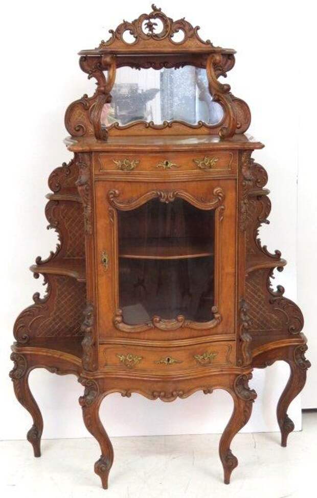 FRENCH CARVED WALNUT ETAGERE - Sold $600