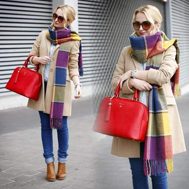 Европейки дополняют базовую одежду яркими аксессуарами. / Фото: Pinterest.es