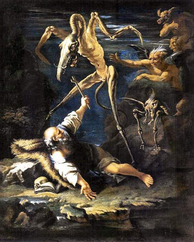 Сальватор Роза, "Искушение святого Антония", 1645 г. живопись, искусство, необычные картины