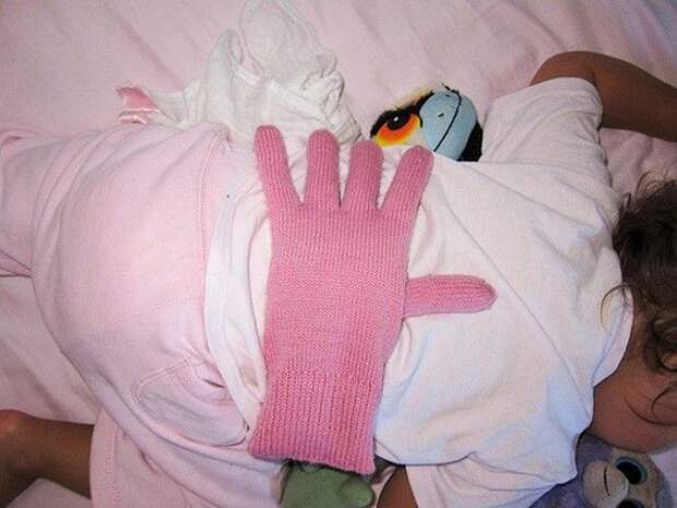 Put A Bean Filled Glove On Your Baby