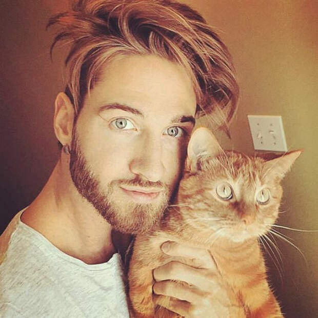 Рыжие. Instagram hotdudeswithkittens.