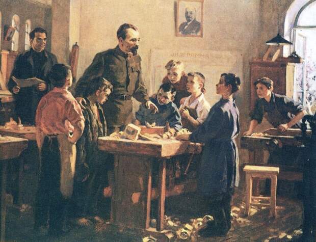 картина "Дзержинский среди детей в трудовой коммуне"