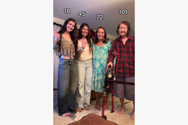 Девушка показала внешность четырех поколений женщин в семье и прославилась