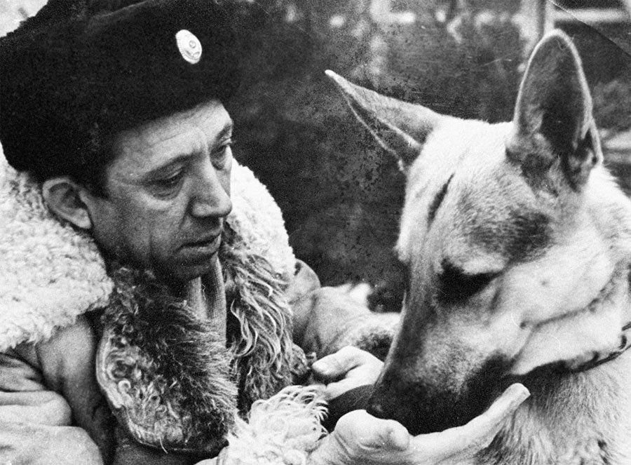Как Юрий Никулин и Дейк на съёмках "Ко мне, Мухтар!" подружились