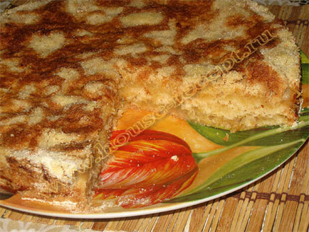 Яблочный пирог из сухого теста