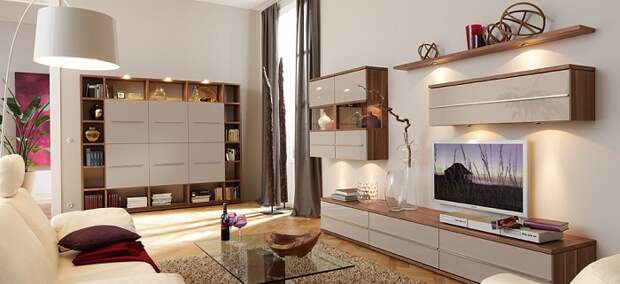 Прекрасные решения для декорирования гостиной, очень простым и сказочным способом при помощи освещения.