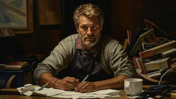 Человек на работе / Изображение сгенерировано с помощью нейросети Kandinsky by Sber AI / amic.ru