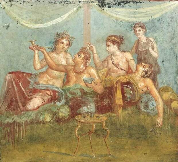 Пирующие. Фреска из Помпей, I в. н.э.