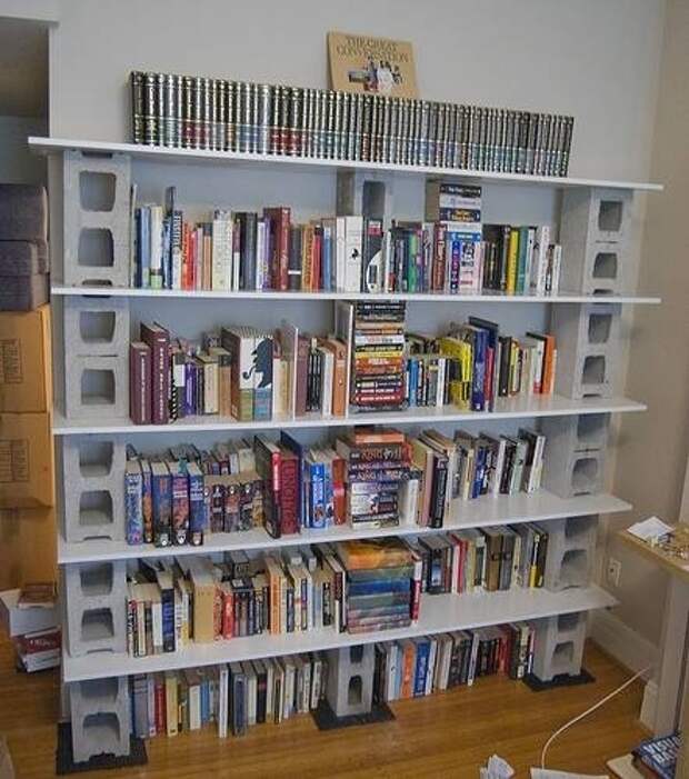 cinder blocks - would be great to organize inside a garden shed: 