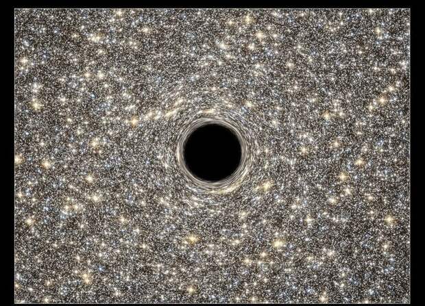 Так художественно можно изобразить черную дыру, найденную в одной из самых маленьких галактик M60-UCD1 интересное, космос, красота, наука, фото