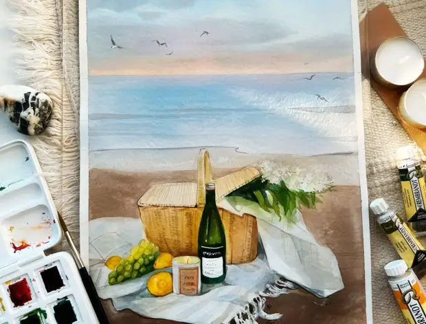 Мастер-класс по живописи акварелью «Романтика на берегу»