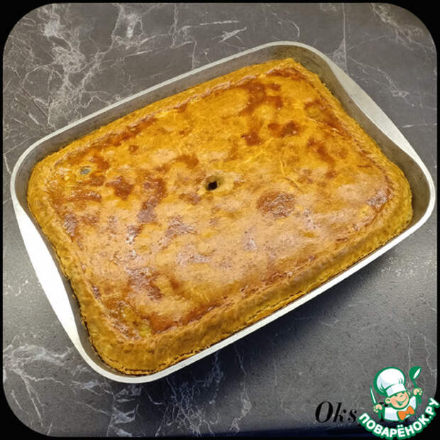 Пирог с курицей и грибами