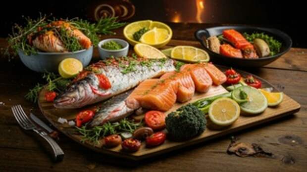 Блюда из рыбы / Изображение сгенерировано FusionBrain.AI от Sber AI / amic.ru