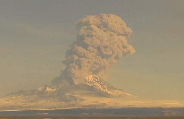 Вулкан Шивелуч на Камчатке выбросил столб пепла на 8 км