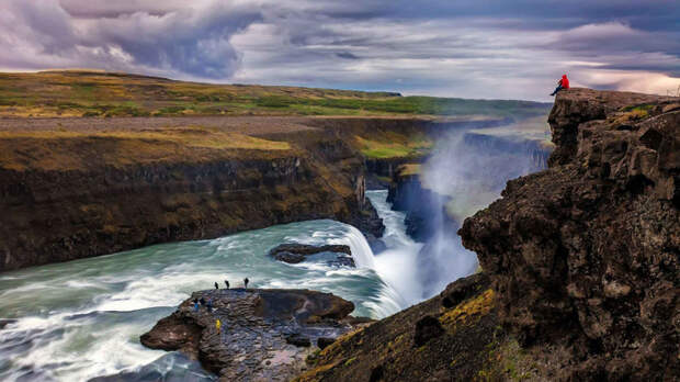 Водопад Гюдльфосс на реке Хвитау, Исландия. интересное, природа, фото