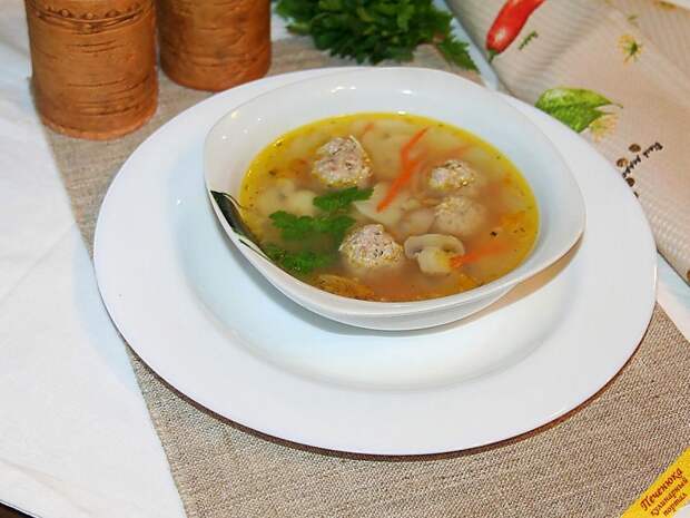 Овощной суп с мясными фрикадельками (пошаговый рецепт с фото)