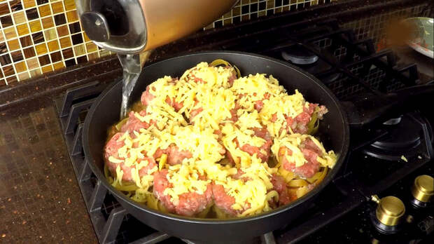 Гнезда с фаршем на сковородке Рецепт, С дедом за обедом, Еда, Кулинария, Вкусно, Просто, Видео, Длиннопост