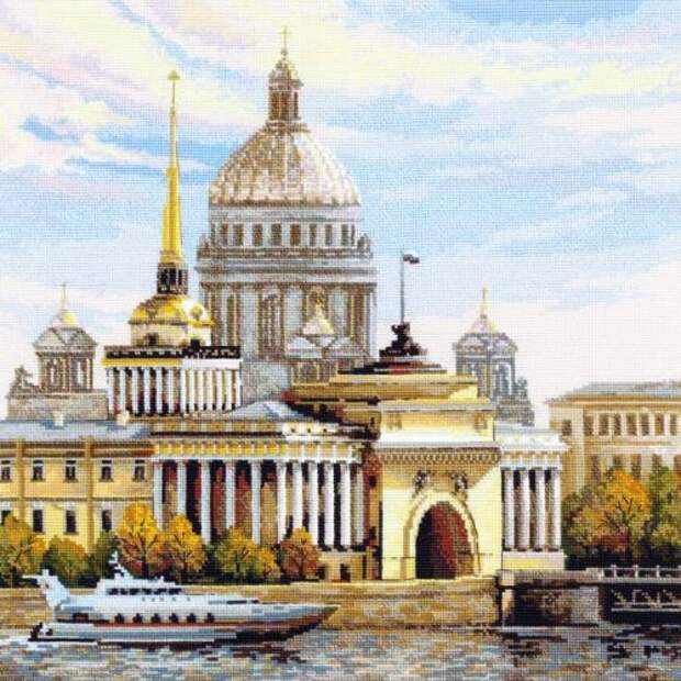Вышивка Санкт-Петербург. Адмиралтейская набережная (Riolis)