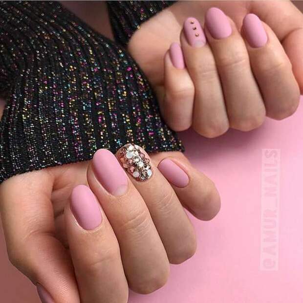 Матовые короткие ногти: 53 шикарные идеи