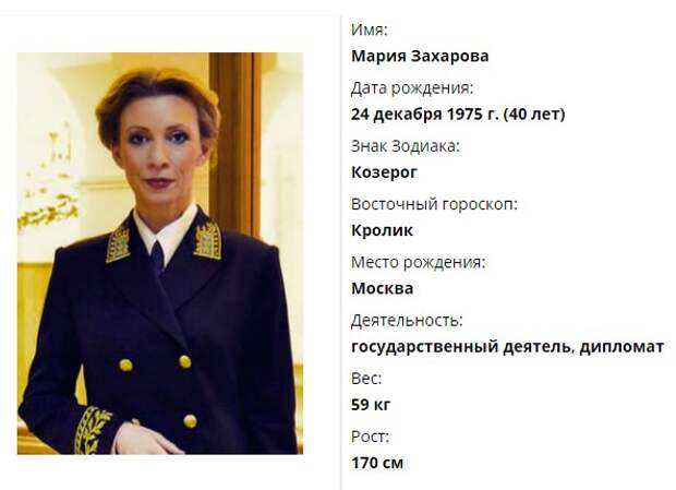 Мария Захарова (МИД РФ): биография