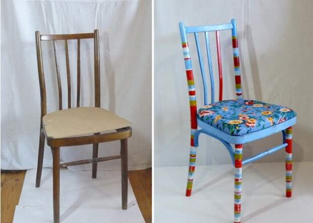 Старый стул можно превратить в оригинальный предмет интерьера. | Фото: gderemont.com.